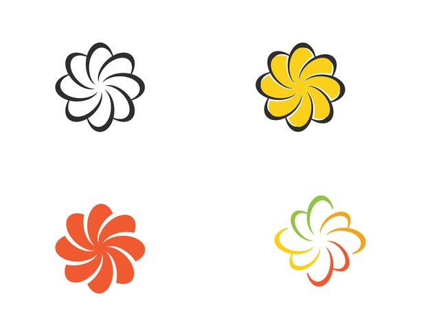 Ilustración de diseño de flores de icono de plumeria de belleza vector