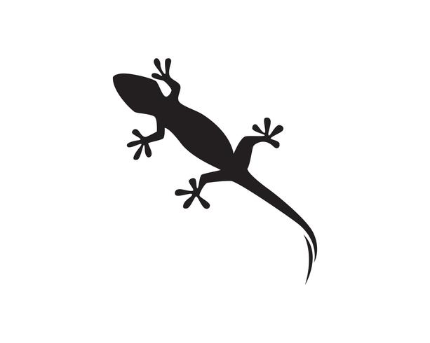 Lizard Chameleon Gecko Silhouette black vector