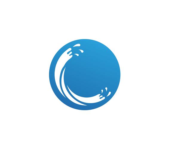 Splash agua azul naturaleza logo vector