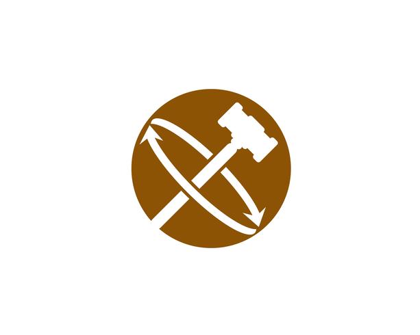 Ejemplo del diseño del icono del vector de la corte del martillo