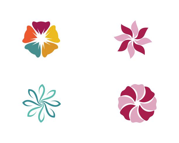 Ilustración de diseño de flores de icono de plumeria de belleza vector