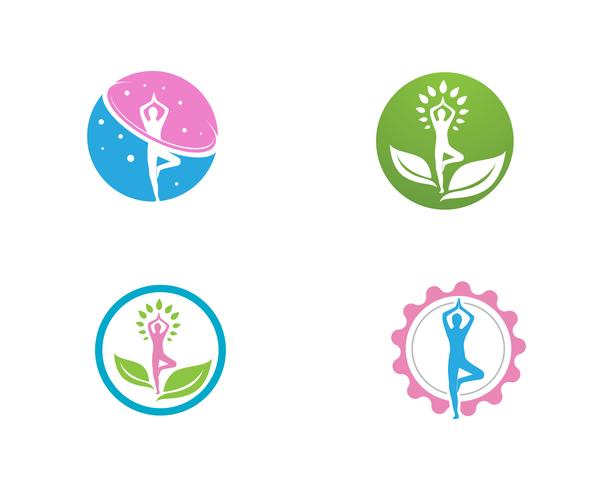 Yoga health logo vector template
