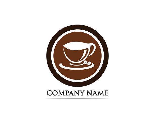 Taza de café Logo plantilla vector icono