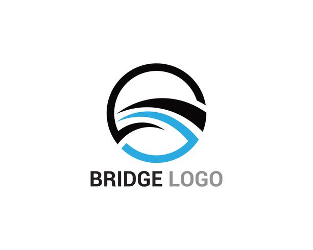Puente logo y símbolo vector de construcción de plantilla