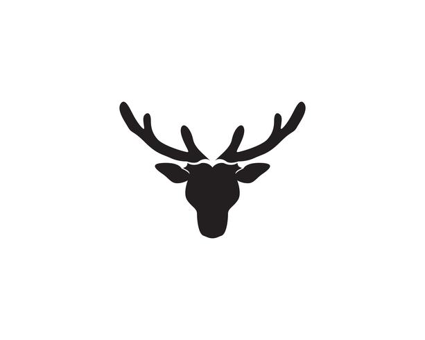 Deer head vector logo black