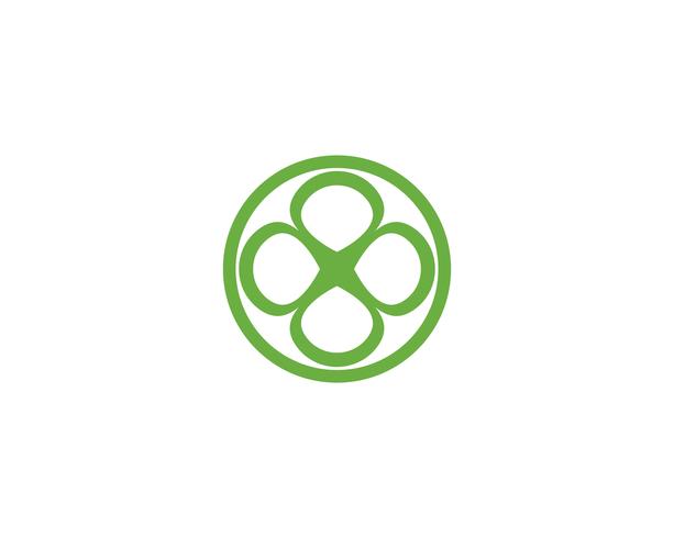 Green Clover Leaf Logo Template  vector