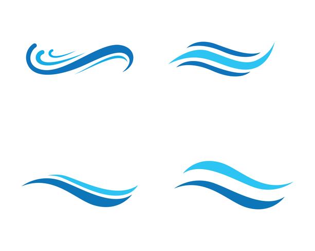 ola agua logo playa azul vector