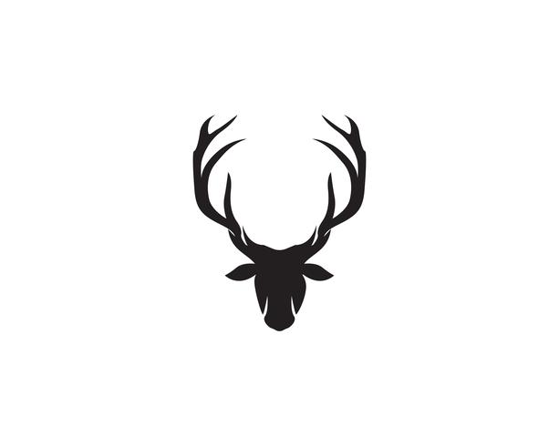 Deer head vector logo black