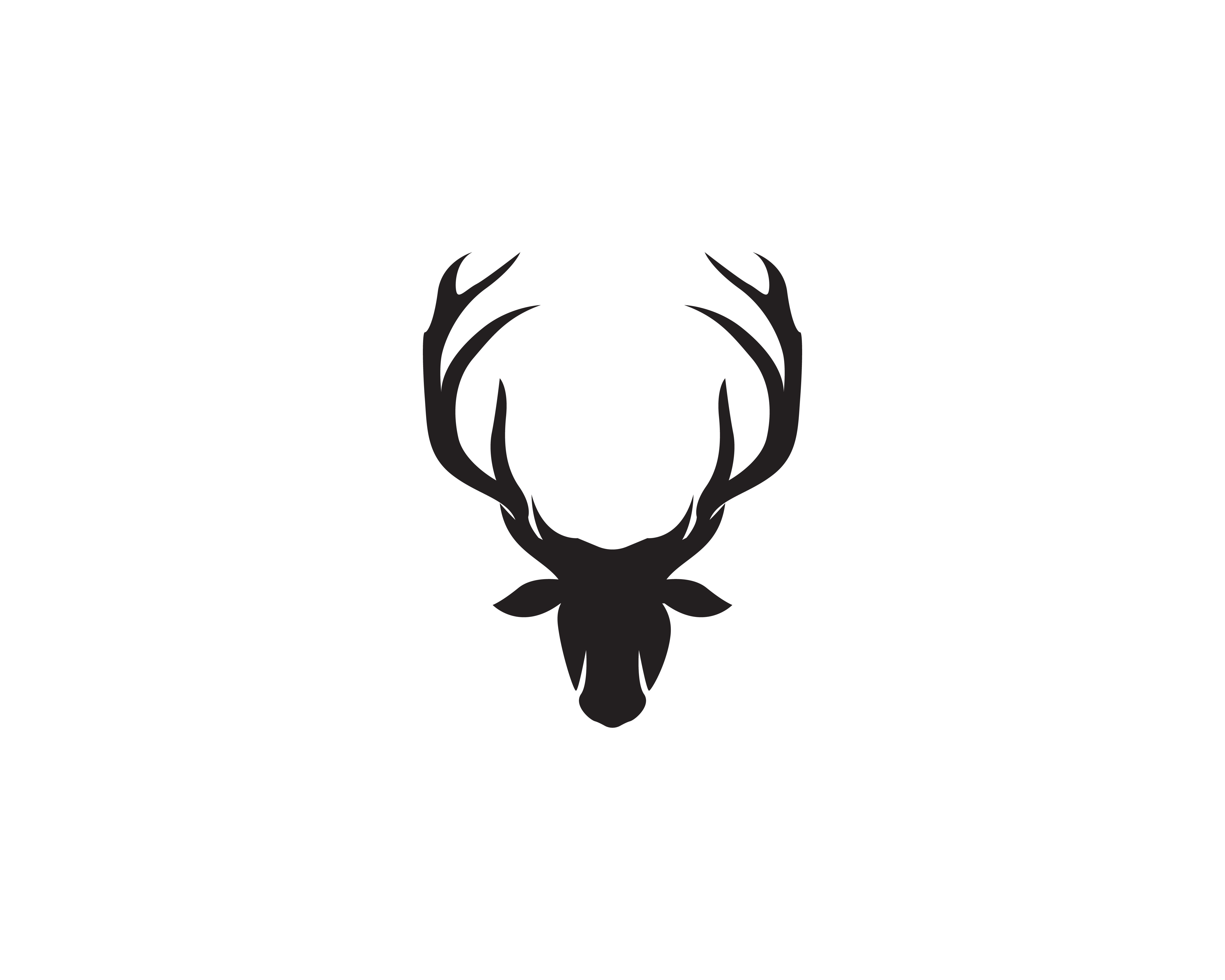 Download Deer head vector logo black 626514 Vector Art at Vecteezy
