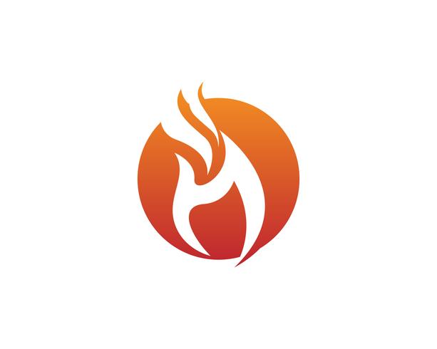 Logo de icono de vector de fuego