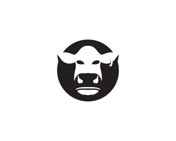 Ilustración de icono de vector de plantilla de logotipo de vaca