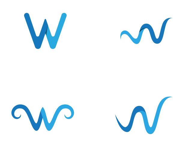 W Letter Water wave Logo Template vector illustration