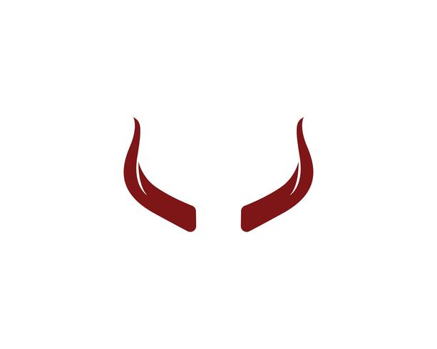 Ilustración de diseño de icono de vector de cuerno de diablo plantilla