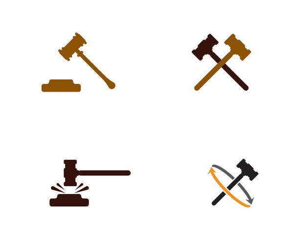 Ejemplo del diseño del icono del vector de la corte del martillo