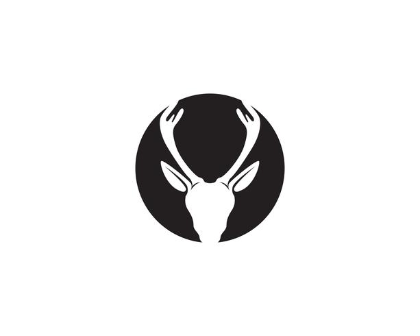 Deer head vector logo black