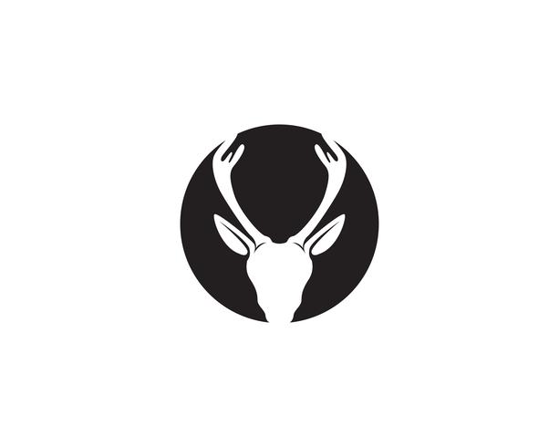 Deer head vector logo black