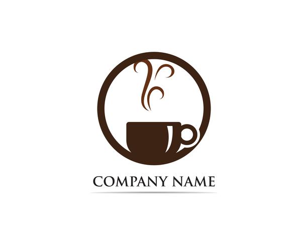 Taza de café Logo plantilla vector icono