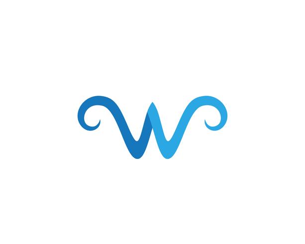 W Letter Water wave Logo Template vector illustration