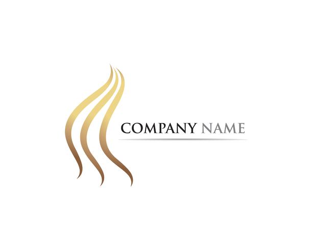 hair wave  logo and symbols vector