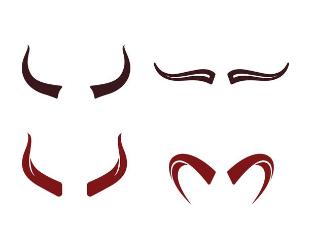 Ilustración de diseño de icono de vector de cuerno de diablo plantilla