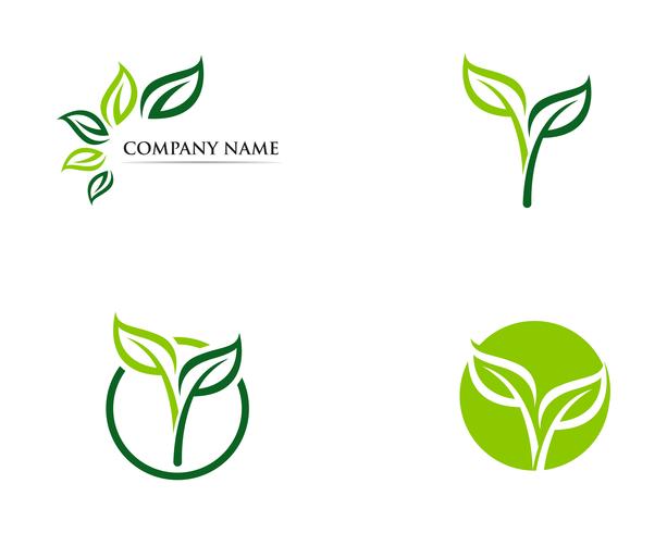 Logos of green leaf ecology nature element vector