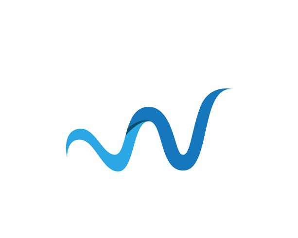 W Letter Water wave Logo Template vector illustration