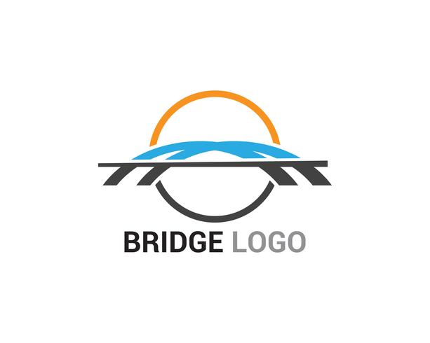 Puente logo y símbolo vector de construcción de plantilla