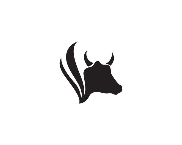 Ilustración de icono de vector de plantilla de logotipo de vaca