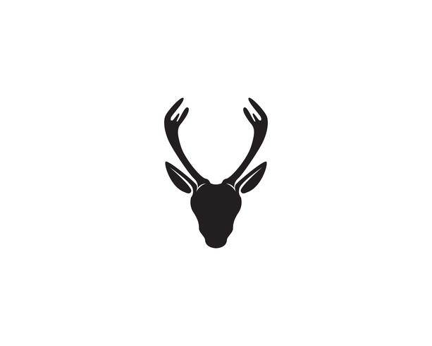 Deer head vector logo black