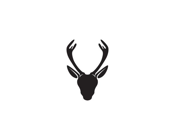Deer head vector logo black