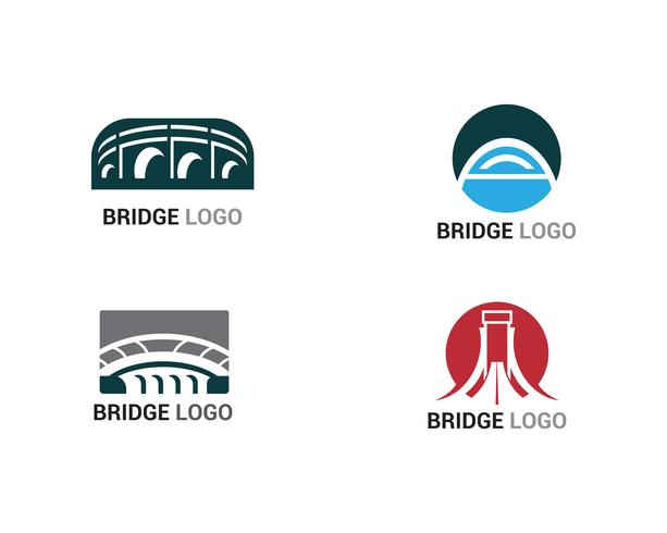 Puente logo y símbolo vector de construcción de plantilla