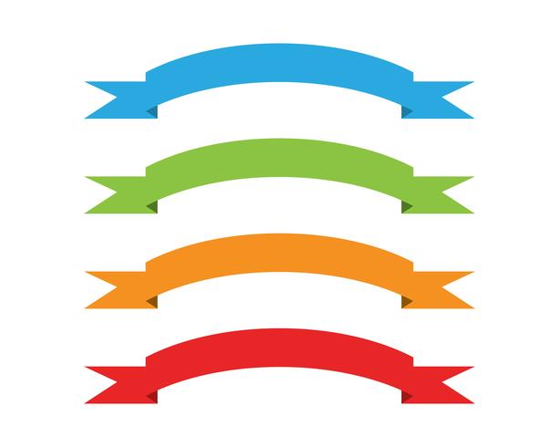 Flat vector ribbons banners flat isolated on white 