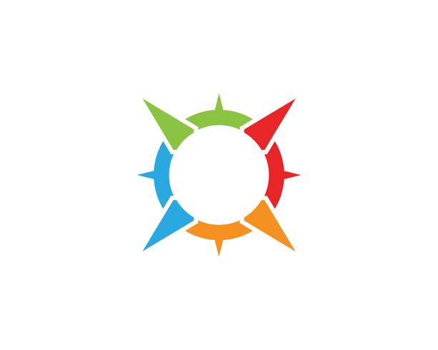 Brújula Logo plantilla vector icono ilustración