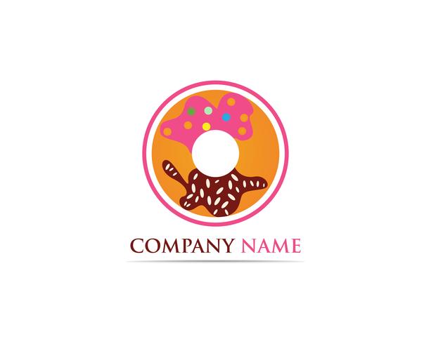 Ilustración de plantilla de vector logo de Donuts