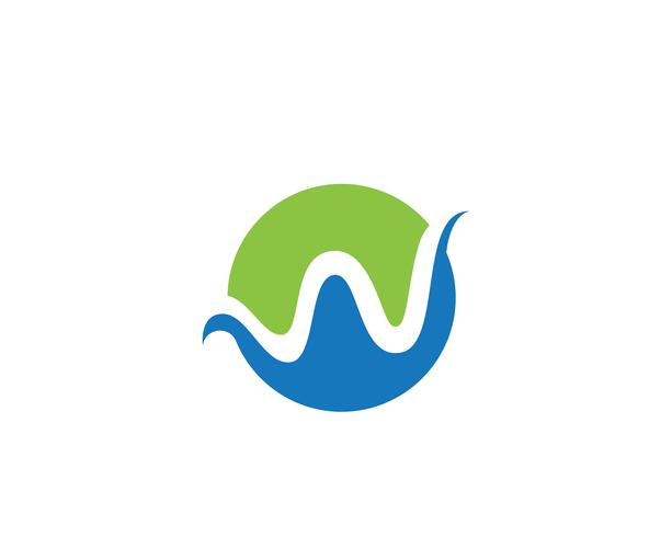 W Letter Water wave Logo Template vector illustration 