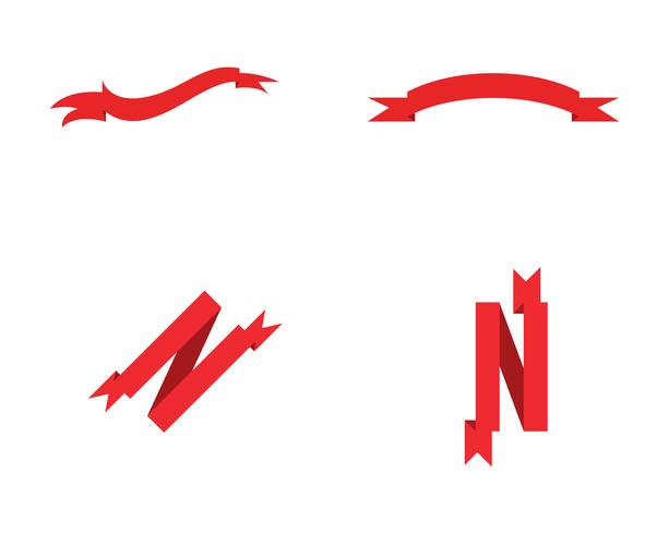 Flat vector ribbons banners flat isolated on white 