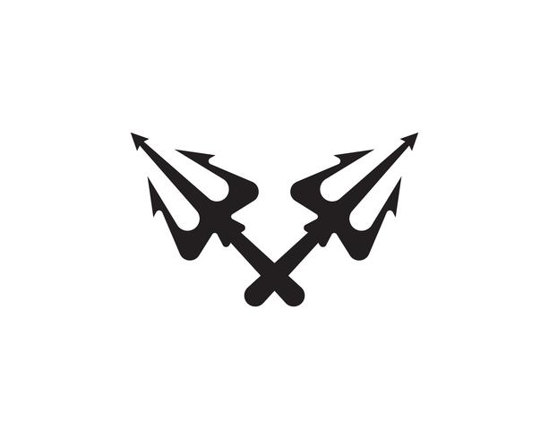 Trisula trágico logo mágico vector