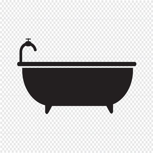 Bathtub icon  symbol sign vector