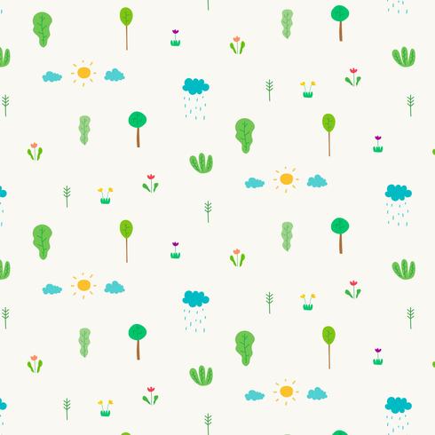 Pattern With Abstract Home Car And Tree Design Elements. Handmade Vector Illustration Background.