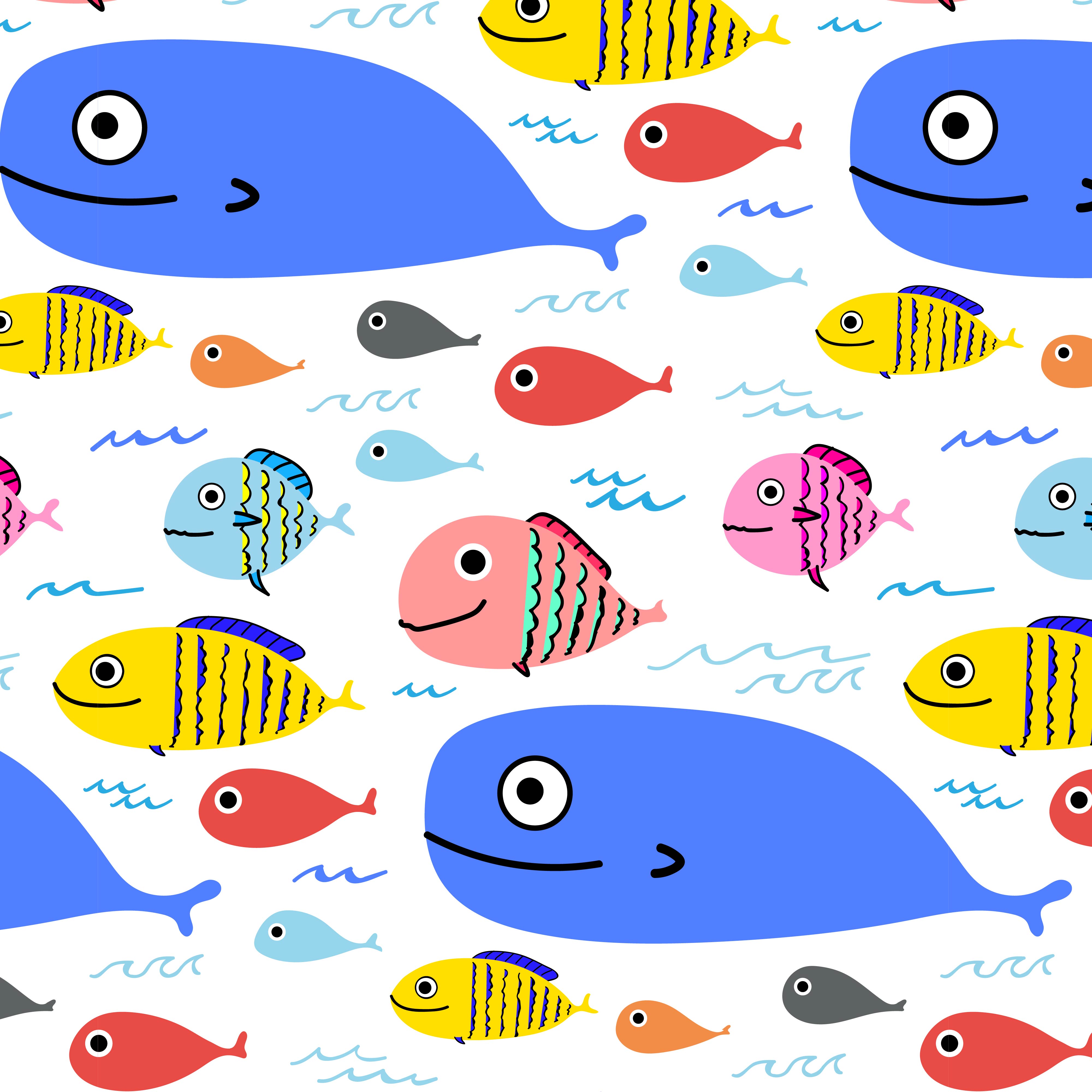 Abstract Colorful Fish Pattern Background. Vector Illustration. 627964