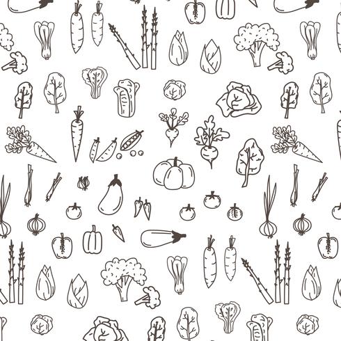 Set Of Hand Drawn Vegetables Doodles. vector