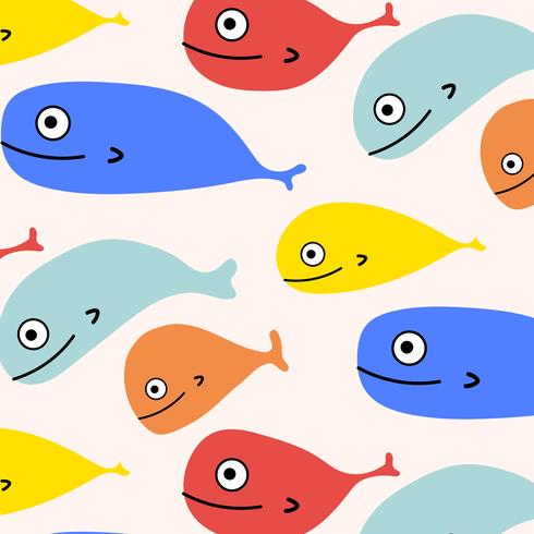 Abstract Colorful Fish Pattern Background Vector Illustration