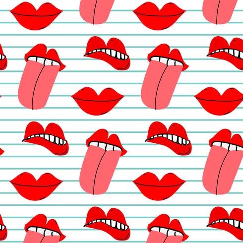 Abstract Mouth Vector Pattern Background.