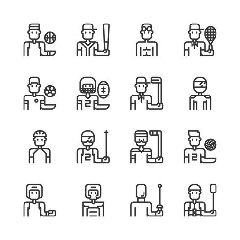 Sport avatar icon set.Vector illustration vector