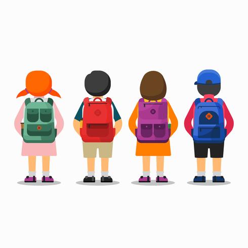 Group Child Go to School vector