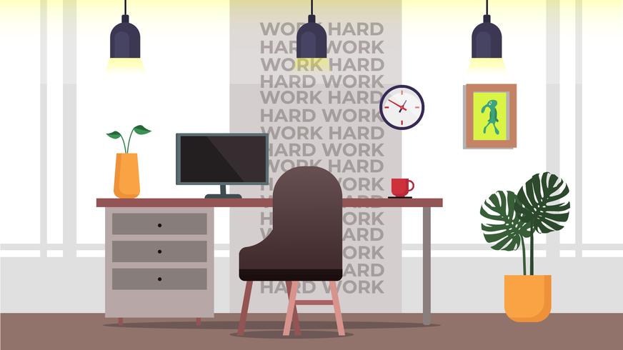 Minimalist Office Work Hard vector