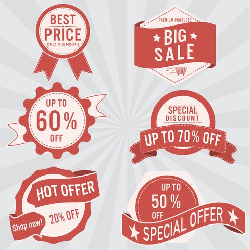 Set of sale labels and banner. Retro design. vector