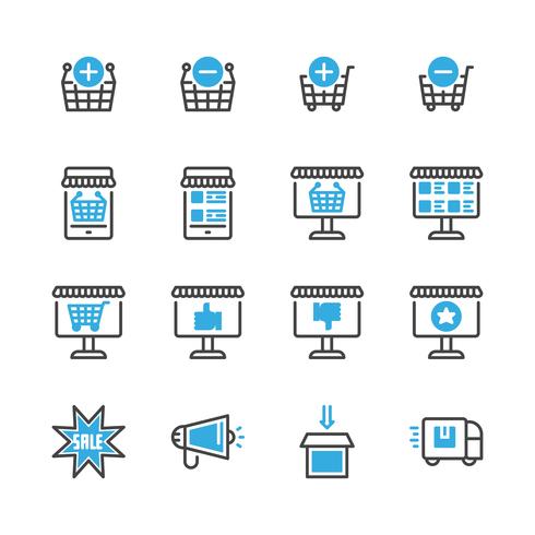 Online shopping icon set.Vector illustration vector