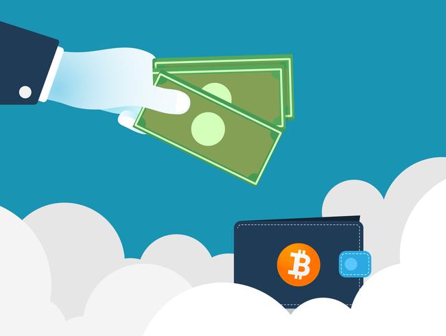Technology business finance concept. Cryptocurrency exchange background.  vector