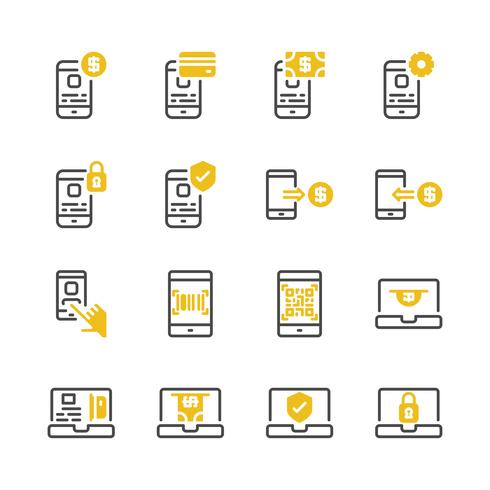 Online payment icon set.Vector illustration vector